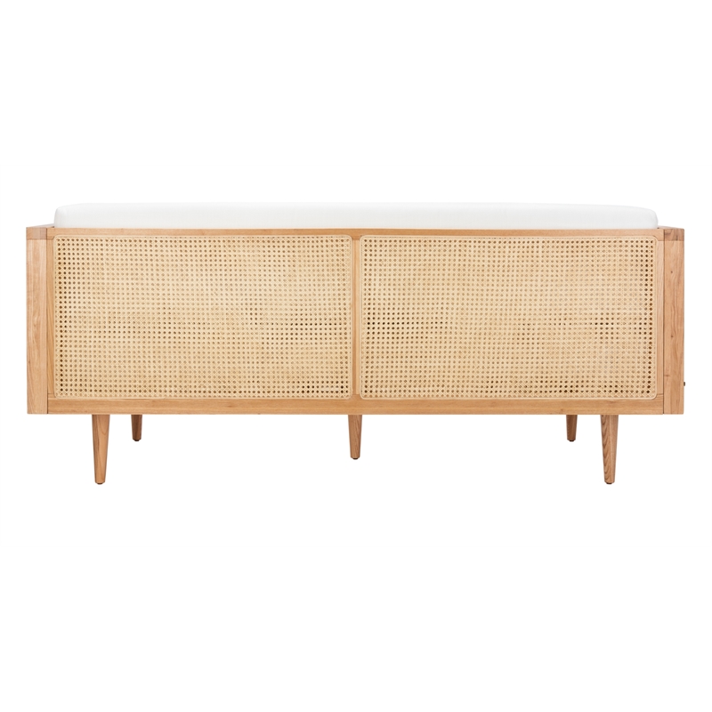 Safavieh Petroski French Cane Rattan Sofa in Natural