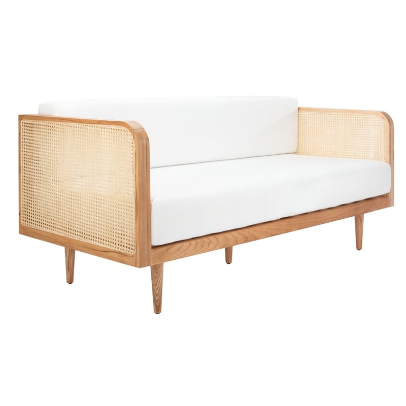 Safavieh Petroski French Cane Rattan Sofa in Natural