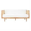 Safavieh Petroski French Cane Rattan Sofa in Natural