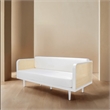 Safavieh Petroski French Cane Rattan Sofa in White / Natural