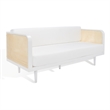 Safavieh Petroski French Cane Rattan Sofa in White / Natural