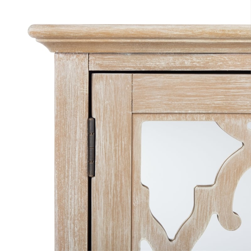 Safavieh Lecarlo Mirrored Wood Sideboard in White