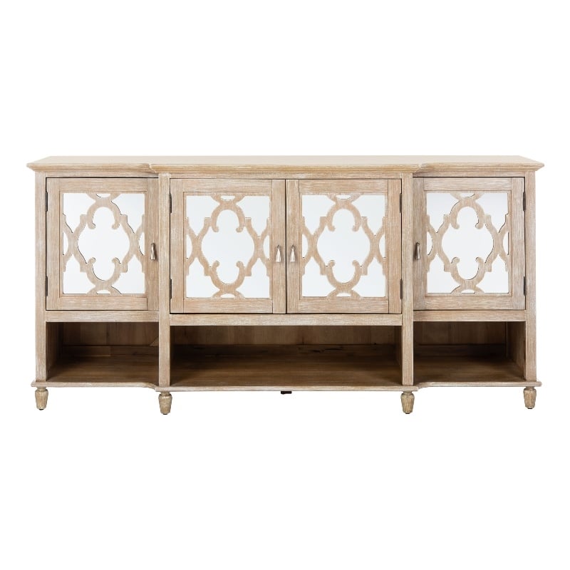 Safavieh Lecarlo Mirrored Wood Sideboard in White