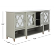 Safavieh Lecarlo Mirrored Wood Sideboard in Gray