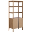 Safavieh Sondra 3 Shelf 1 Wood Cabinet Etagere in Oak
