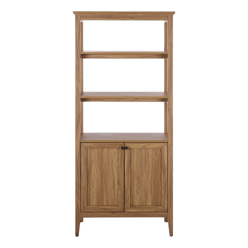 Safavieh Sondra 3 Shelf 1 Wood Cabinet Etagere in Oak