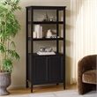 Safavieh Sondra 3 Shelf 1 Wood Cabinet Etagere in Black