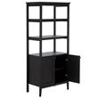 Safavieh Sondra 3 Shelf 1 Wood Cabinet Etagere in Black