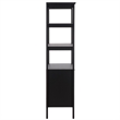 Safavieh Sondra 3 Shelf 1 Wood Cabinet Etagere in Black