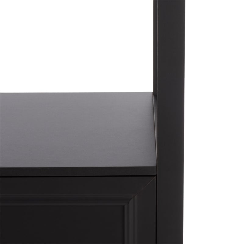 Safavieh Sondra 3 Shelf 1 Wood Cabinet Etagere in Black