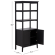 Safavieh Sondra 3 Shelf 1 Wood Cabinet Etagere in Black