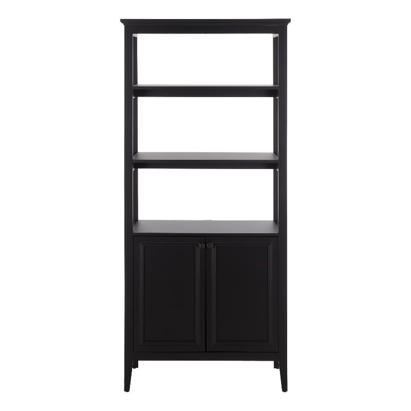 Safavieh Sondra 3 Shelf 1 Wood Cabinet Etagere in Black