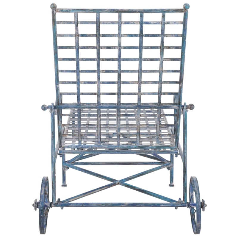 Safavieh Caledonia Iron Chaise Lounge in Blue