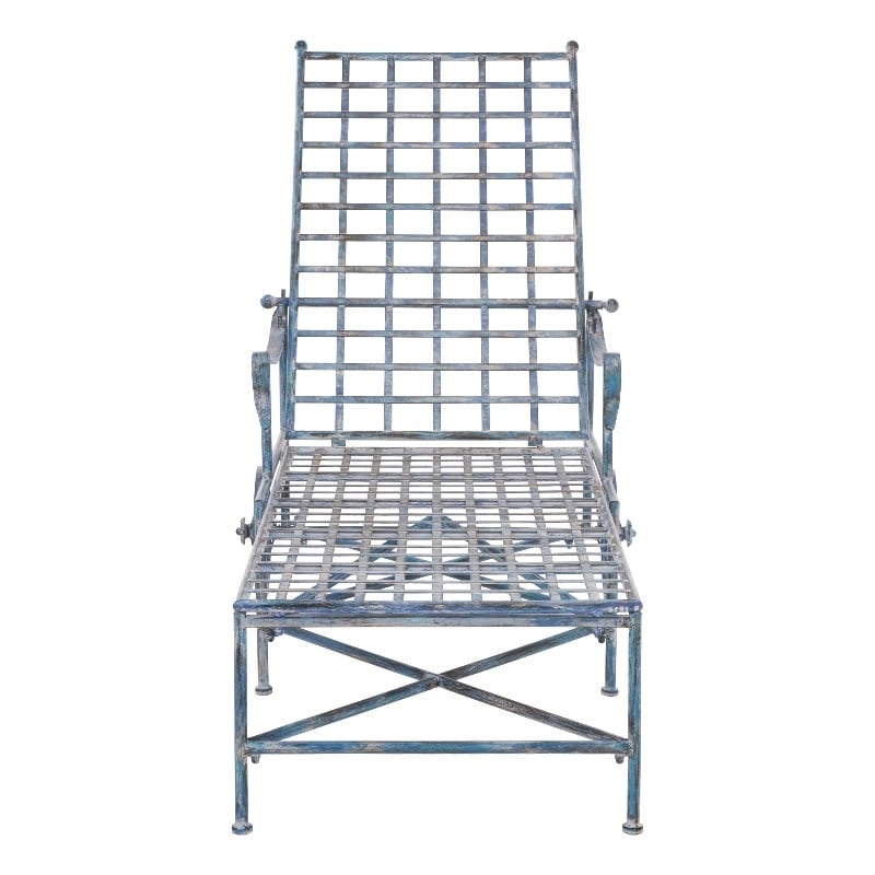 Safavieh Caledonia Iron Chaise Lounge in Blue