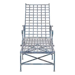 Safavieh Caledonia Iron Chaise Lounge in Blue
