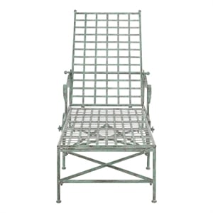 Safavieh Caledonia Iron Chaise Lounge in Green