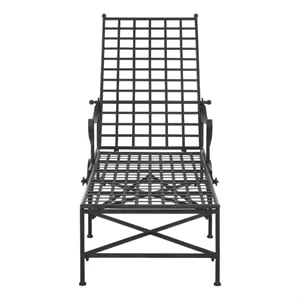 Safavieh Caledonia Iron Chaise Lounge in Black