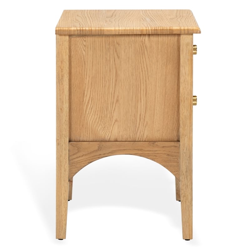 Safavieh Talia 2 Drawer Wood Nightstand in Brown / Oak