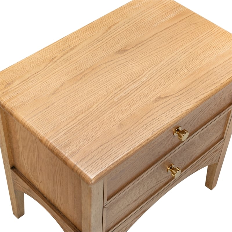 Safavieh Talia 2 Drawer Wood Nightstand in Brown / Oak