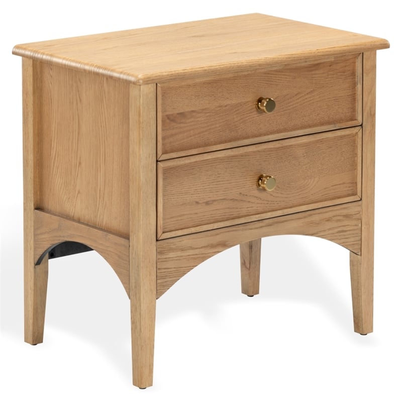 Safavieh Talia 2 Drawer Wood Nightstand in Brown / Oak