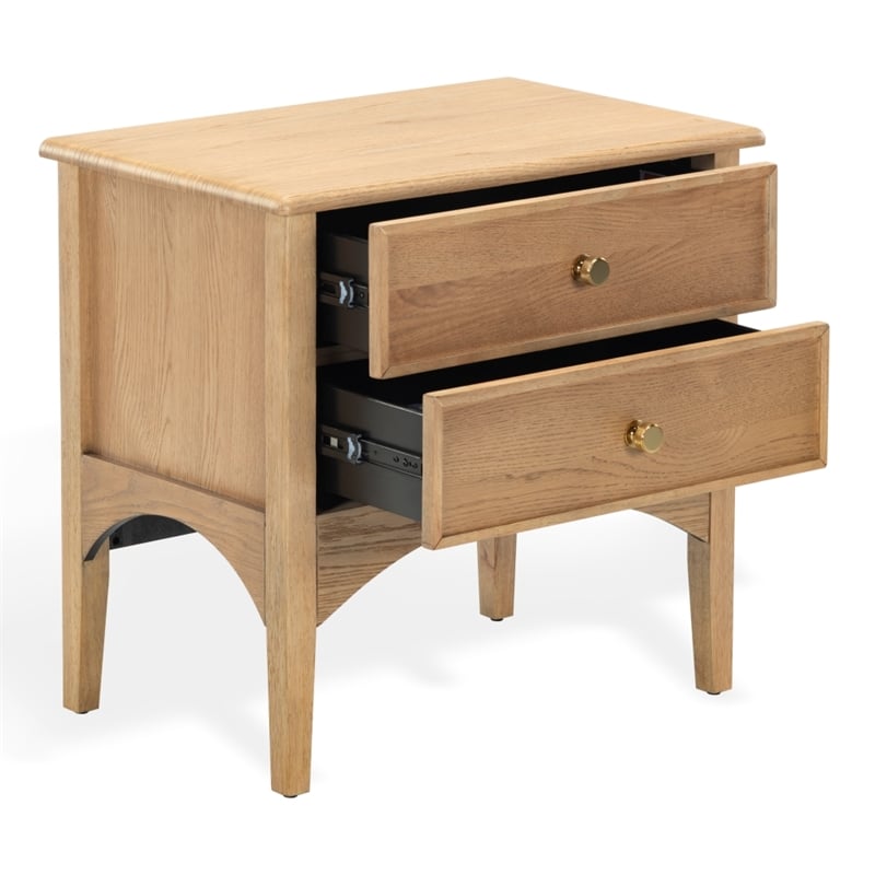 Safavieh Talia 2 Drawer Wood Nightstand in Brown / Oak