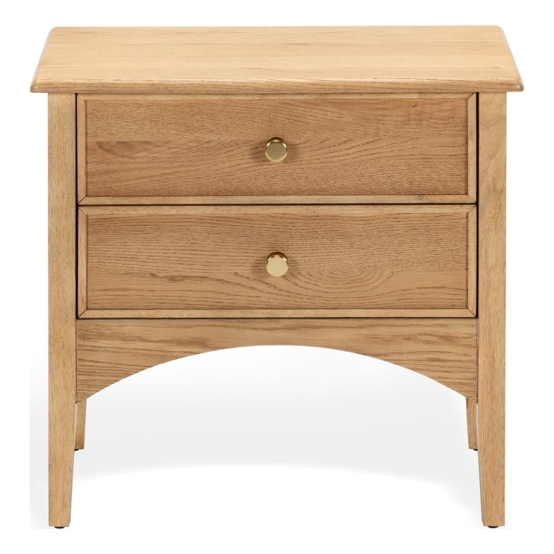 Safavieh Talia 2 Drawer Wood Nightstand in Brown / Oak