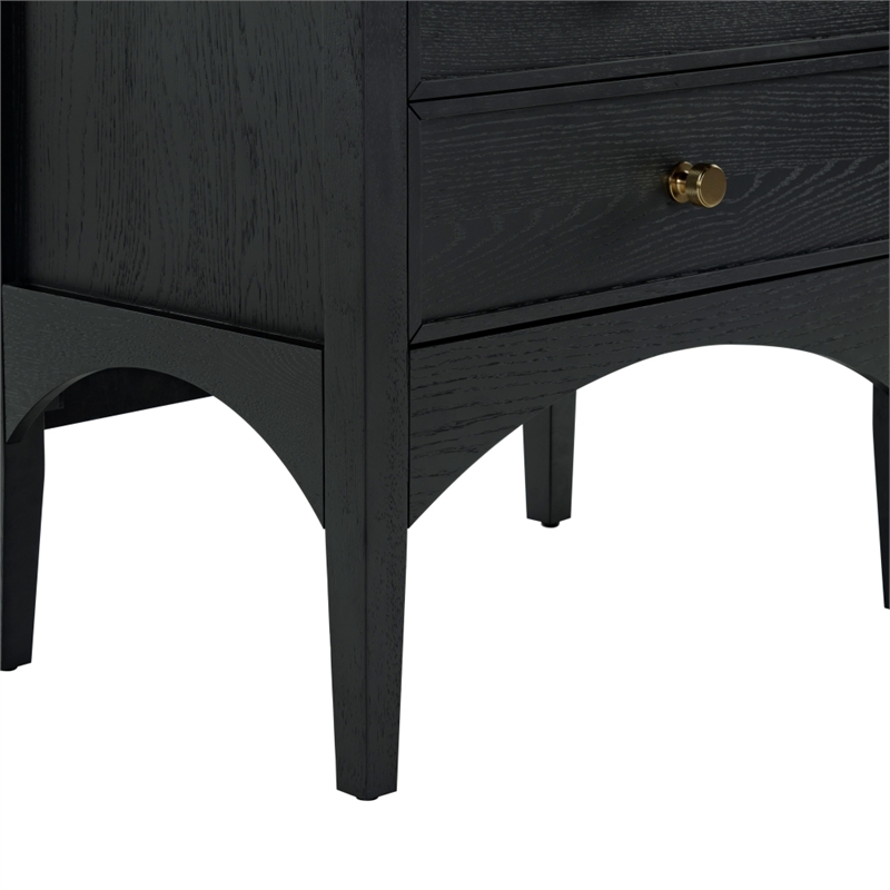 Safavieh Talia 2 Drawer Wood Nightstand in Black