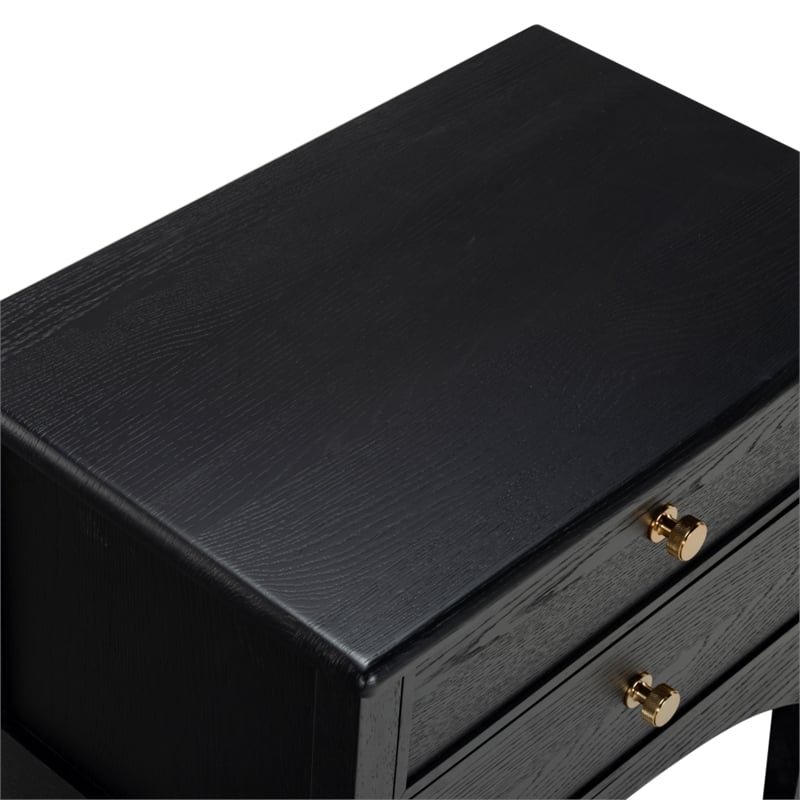 Safavieh Talia 2 Drawer Wood Nightstand in Black
