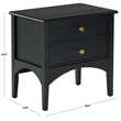 Safavieh Talia 2 Drawer Wood Nightstand in Black