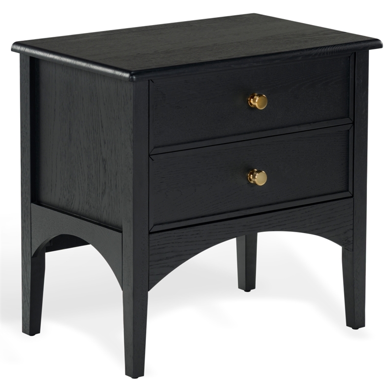 Safavieh Talia 2 Drawer Wood Nightstand in Black