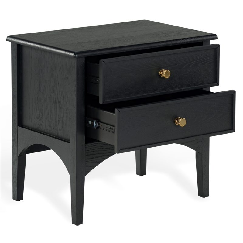Safavieh Talia 2 Drawer Wood Nightstand in Black