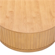 Safavieh Cynthia Round Fluted Wood Coffee Table in Brown / Oak