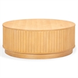 Safavieh Cynthia Round Fluted Wood Coffee Table in Brown / Oak