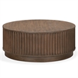 Safavieh Cynthia Rd Fluted  Wood Coffee Table in Brown / Oak