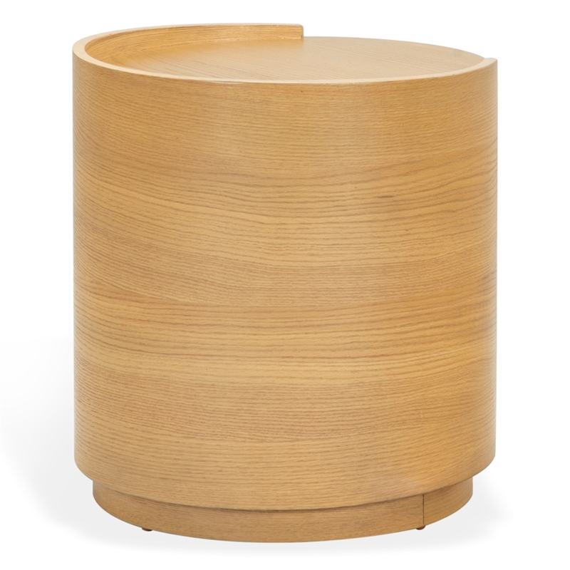 Safavieh Melissa Round 2 Drawer Wood Nightstand in Oak