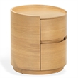 Safavieh Melissa Round 2 Drawer Wood Nightstand in Oak