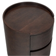 Safavieh Melissa Round 2 Drawer Wood Nightstand in Walnut