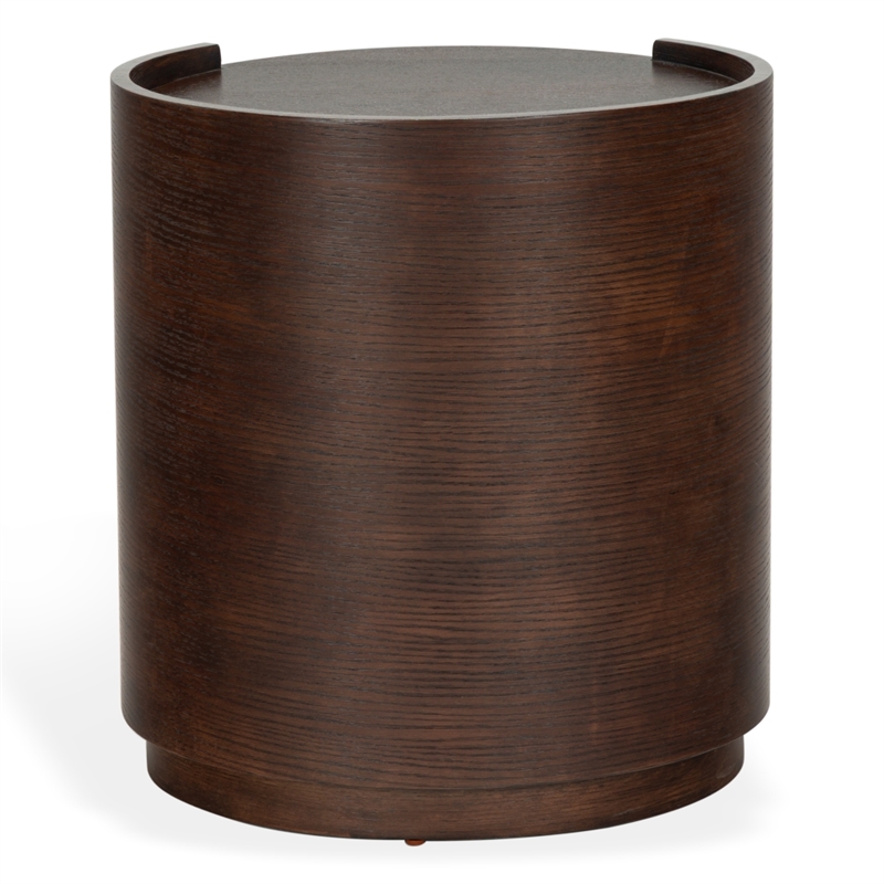 Safavieh Melissa Round 2 Drawer Wood Nightstand in Walnut