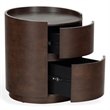 Safavieh Melissa Round 2 Drawer Wood Nightstand in Walnut