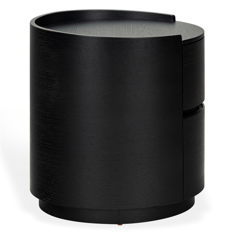 safavieh melissa round 2 drawer wood nightstand in black