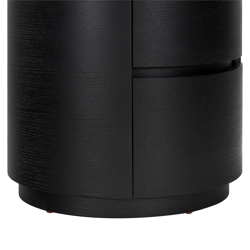 safavieh melissa round 2 drawer wood nightstand in black