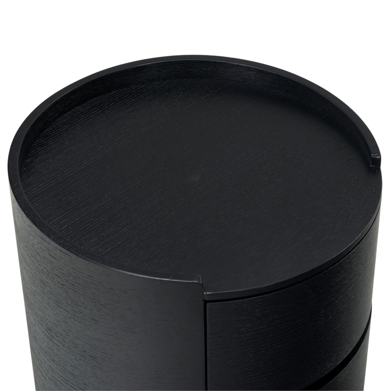 safavieh melissa round 2 drawer wood nightstand in black