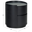 Safavieh Melissa Round 2 Drawer Wood Nightstand in Black