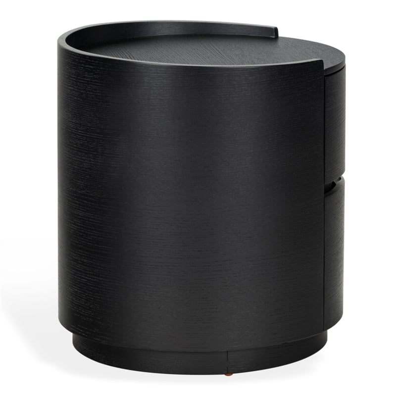 safavieh melissa round 2 drawer wood nightstand in black