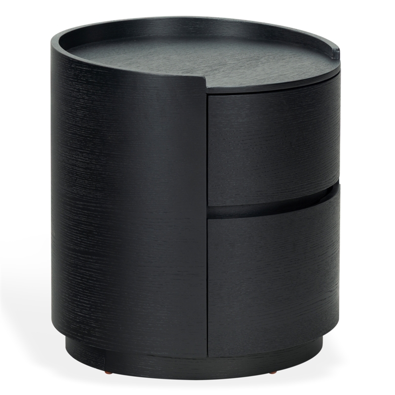 safavieh melissa round 2 drawer wood nightstand in black