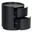 Safavieh Melissa Round 2 Drawer Wood Nightstand in Black
