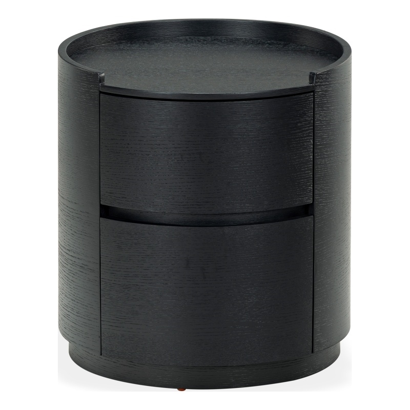 Safavieh Melissa Round 2 Drawer Wood Nightstand in Black