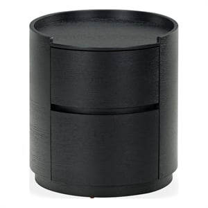 Safavieh Melissa Round 2 Drawer Wood Nightstand in Black