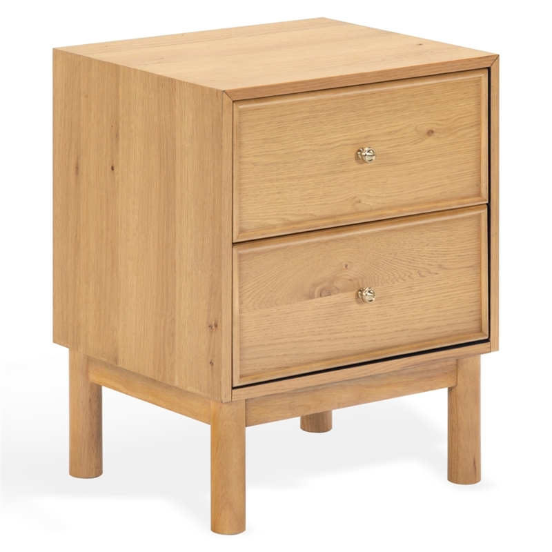Safavieh Orion 2 Drawer Wood Nightstand in Oak