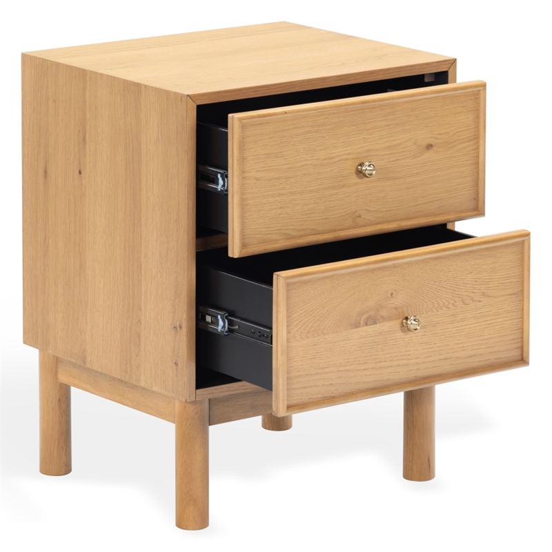 Safavieh Orion 2 Drawer Wood Nightstand in Oak